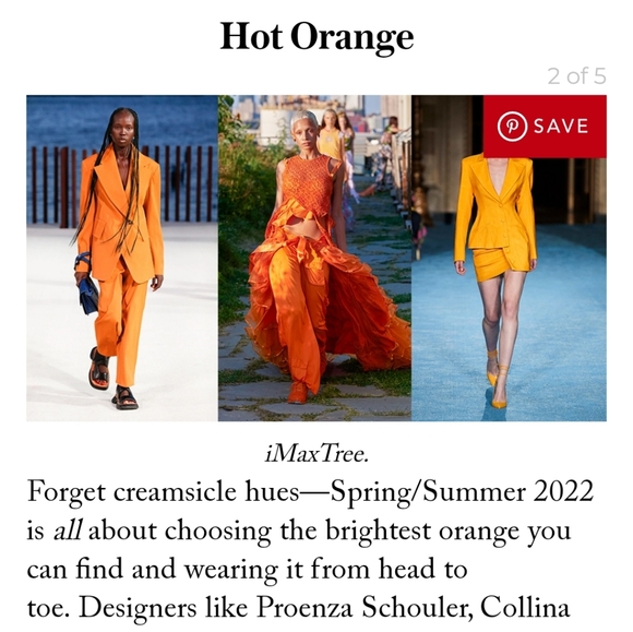 SOLD! 90's "Power Suit" Blazer dress - 2022 Fashion Trend: ORANGE - Picture 11 of 12